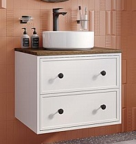 Мебель для ванной Iddis Torr 60 см со столешницей МДФ, макадамия орех, белый матовый