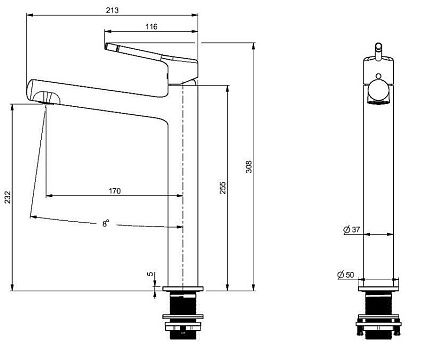 Смеситель для раковины Vincea Феерие (Feerie) VBF-5FE2BG брашированное золото
