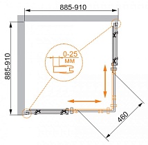 Душевой уголок Cezares STYLUS-O-M-A-2-90-C-Cr 90x90 прозрачный