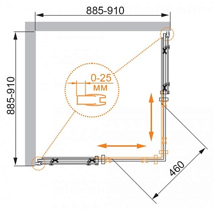 Душевой уголок Cezares STYLUS-O-M-A-2-90-C-Cr 90x90 прозрачный