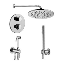 Душевой набор Paffoni Light KITZLIQ018CR с термостатом, хром
