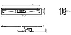 Душевой лоток Timo Basic BLSG-65 S50R 65 см с решеткой STRIP