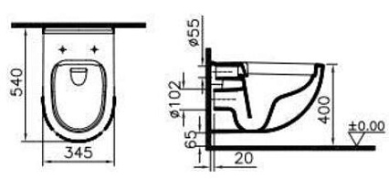 Подвесной унитаз VitrA S40 9860B003-7200 с микролифтом, инсталляцией