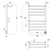 Полотенцесушитель электрический Domoterm Медея П8 500x800 ER ТЭН справа, 2 полки, хром