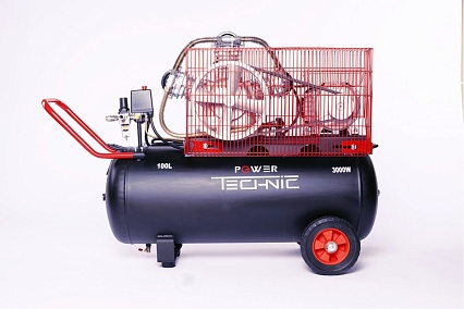 Компрессор Power Technic ременной, 220В, 3000Вт, 640 л/мин, ресивер 100 л ACB640/100