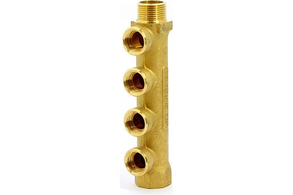 Коллектор Tiemme 4 отвода, 3/4"х1/2"В (латунь) 1910038 / 1934G050404