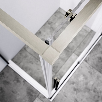 Душевой уголок Vincea Слим-Н (Slim-N) VSR-4SN9014CLBN 140x90 брашированный никель, стекло прозрачное
