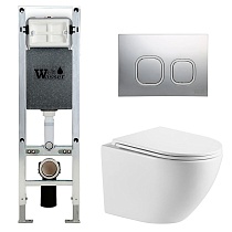 Комплект Weltwasser 10000011283 унитаз Merzbach 043 GL-WT + инсталляция + кнопка Amberg RD-CR