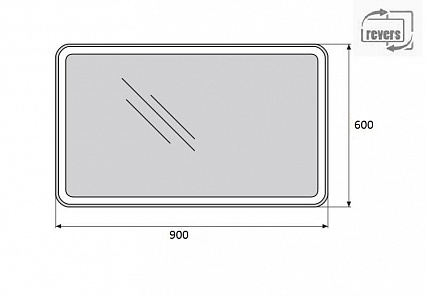 Зеркало BelBagno SPC-MAR-900-600-LED-BTN 90x60 см кнопочный выключатель
