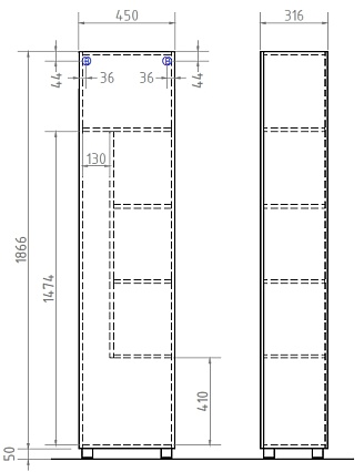 Шкаф-пенал Vigo Geometry 45 см бетон