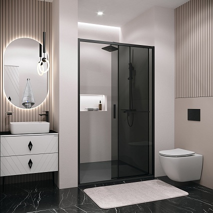 Душевая дверь Grossman Style 100x195 тонированное, черный матовый 100.K33.05.100.21.10