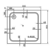 Поддон для душа Vincea VST-2AS-8080 80x80 см квадратный