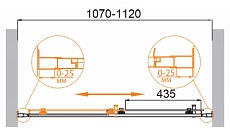 Душевая дверь Cezares MOLVENO-BF-1-110-P-Cr 110x190 рифленая