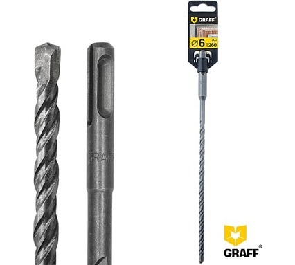 Бур по бетону GRAFF 6х200х260 мм, SDS-plus 6206260