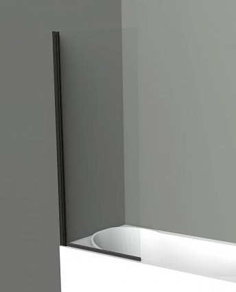 Шторка для ванны BelBagno UNO-V-1-90/150-C-NERO 90x150 прозрачная, черный