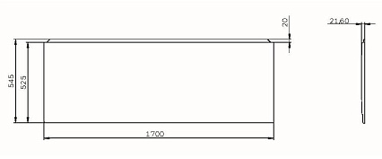 Фронтальная панель Am.Pm X-Joy W94A-170-070W-P1 170x70 см