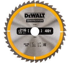 Диск пильный по дереву DeWalt CONSTRUCTION 216x30x1.7 мм DT1953-QZ