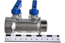 Коллектор СТМ 2 выхода, шаровой кран, наружная резьба, 3/4х1/2 C2MB3412