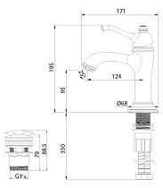 Смеситель для раковины Lemark Greek LM5506GG золото