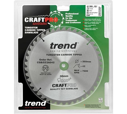 Пильный диск 260 мм 42 зуба Trend CSB/CC26042