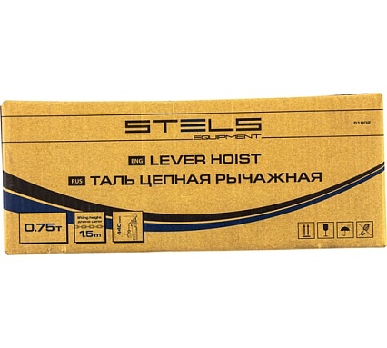 Цепная рычажная таль Stels 0,75т, h подъема 1,5 м 51902