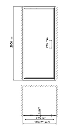 Душевая дверь WasserKRAFT Salm 27I04 90x200