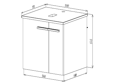 Тумба со столешницей Viant Мюнхен 60 см