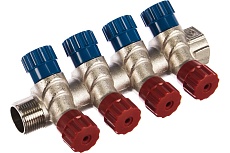 Коллектор с регулирующими вентилями 3/4х4 вых. 1/2 нар. Valtec VTc.560.N.0504