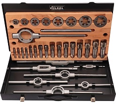 Набор метчиков и плашек VOLKEL G(BSP) 1/8 -1.0 HSS-G 32пр V48021