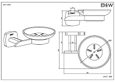 Набор аксессуаров для ванной комнаты Black&White Gravity GA-7810GM оружейная сталь