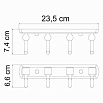 Крючок WasserKRAFT Oder K-3074, планка 4 крючка