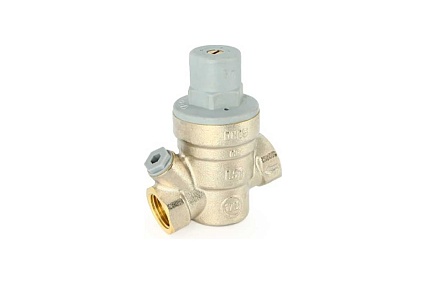 Редуктор давления мембранный никелированный Uni-Fitt 1/2" В, 1-6 бар, PN16 с отверстием под радиальный манометр 1/4" 206N2141