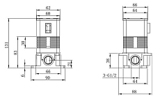 Смеситель для душа Caprigo Adria-Uno Black 02B-550-VOT бронза/черный