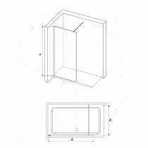 Душевая перегородка RGW Walk In WA-031B 90x195 хром, прозрачное