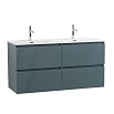 Тумба с раковиной BelBagno Uno 120 см, 4 ящика, Голубой матовый