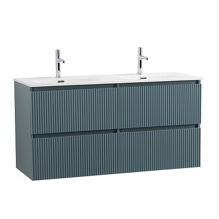 Тумба с раковиной BelBagno Uno 120 см, 4 ящика, Голубой матовый
