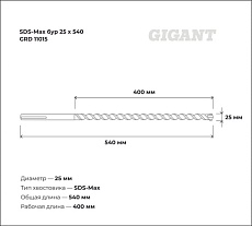 Бур DS-Max (25x540 мм) Gigant GRD 11015