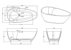 Ванна из искусственного камня Timo Rali RALI1500 150x78 см белый матовый
