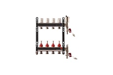 Коллекторная группа Imperial из нержавеющей стали 1x3/4 EK- 11 выходов, с расходомерами 6 bar, воздухоспускник, сливной кран Италия 833.11