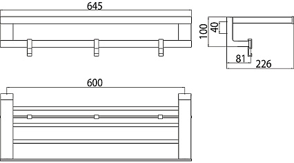 Полка Emco Loft 0568 001 60, 60 см хром