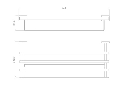 Полка для полотенец Wonzon&Woghand Flat WW-9781 хром