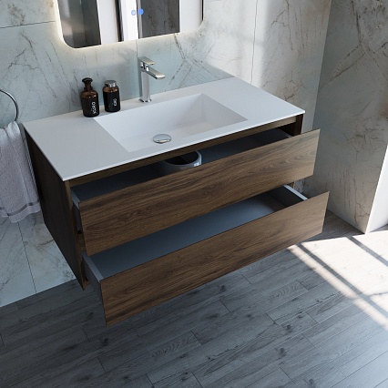 Мебель для ванной Vincea Luka 100 см 2 ящика C.Oak