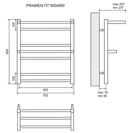 Полотенцесушитель водяной Lemark Pramen LM33607 П7 50x60