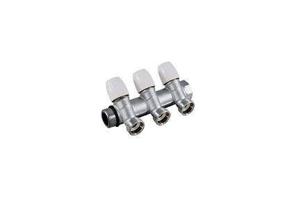 Коллектор Tiemme Maxima НВ, 3/4", с вентилями, 5 выходов, 1/2", Н 36 мм, хром 1860010