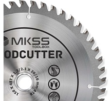 Диск пильный по дереву MKSS Toolbox Woodcutter WC1500 150x48Тх20/16 мм WC15004820