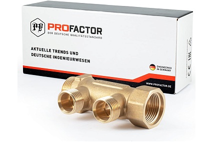 Латунный коллектор PROFACTOR в/н 3/4" х 2 вых 1/2"нар PF MF 262.2