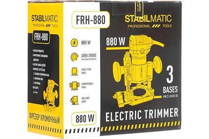 Кромочный фрезер STABILMATIC с набором баз, цанги 6 и 8 мм FRH-880