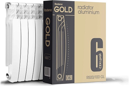 Алюминиевый радиатор Radena R 500/100 GOLD 5 секций 9010506