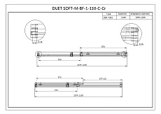 Душевая дверь Cezares DUET SOFT-M-BF-1-110-C-Cr 110x195 прозрачная, хром