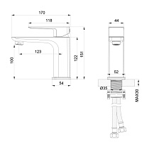 Смеситель для раковины Oliveeka D-Line OL-139003-BGM оружейный металл